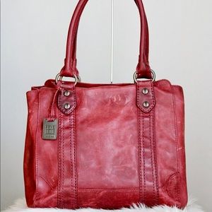 Frye Melissa Tote, red leather